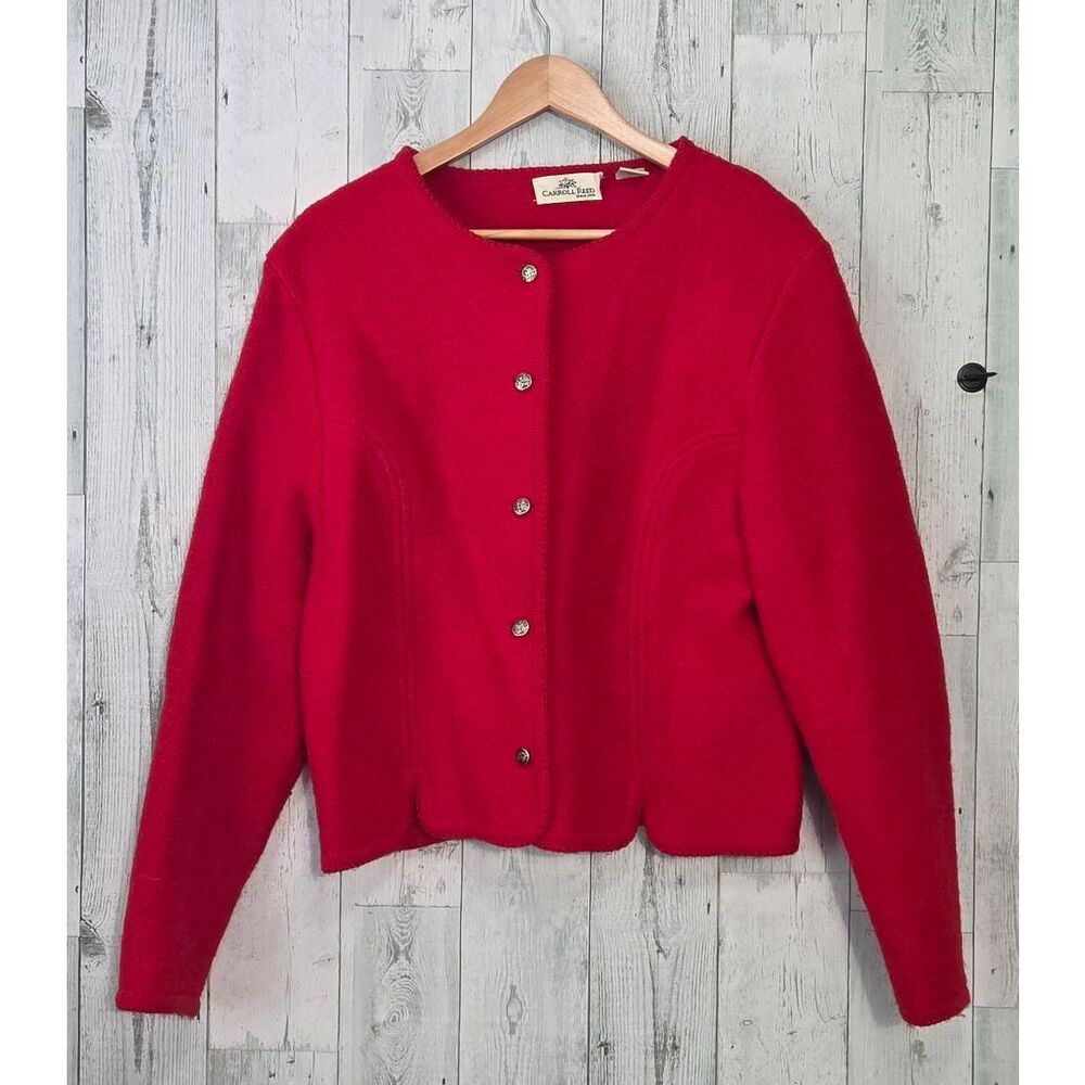 VTG Carroll Reed Boiled Wool Jackie O Jacket Coat Cardigan Sz. 14